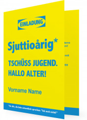 Vorlage für 70. Geburtstag Einladungen, Schwedisch