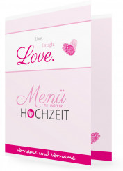 Vorlage für Hochzeitsmenükarte, Fingerabdrücke magenta