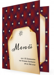 Vorlage für Menükarte, Rotes Kissen