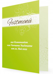 Vorlage für Menükarte, Weinstock, Grün