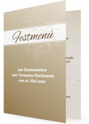 Vorlage Menükarten, Weinstock, Braun
