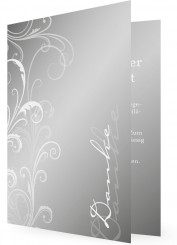 Vorlage Silberhochzeit Dankkarten, Pflanzenornamente, Silber