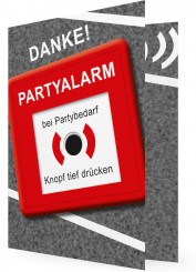 Vorlagen Danksagungskarte Geburtstag, Knopf Partyalarm