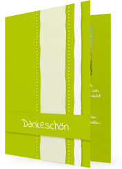 Vorlagen für Danksagung Jugendweihe, grüne Karte mit Streifen
