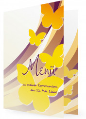 Vorlagen für Menükarte, Schmetterlinge gelb