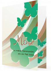 Vorlagen für Menükarten, Schmetterlinge grün