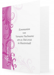 Vorlagen Menükarten, Vertikaler Balken mit Ranken, lila